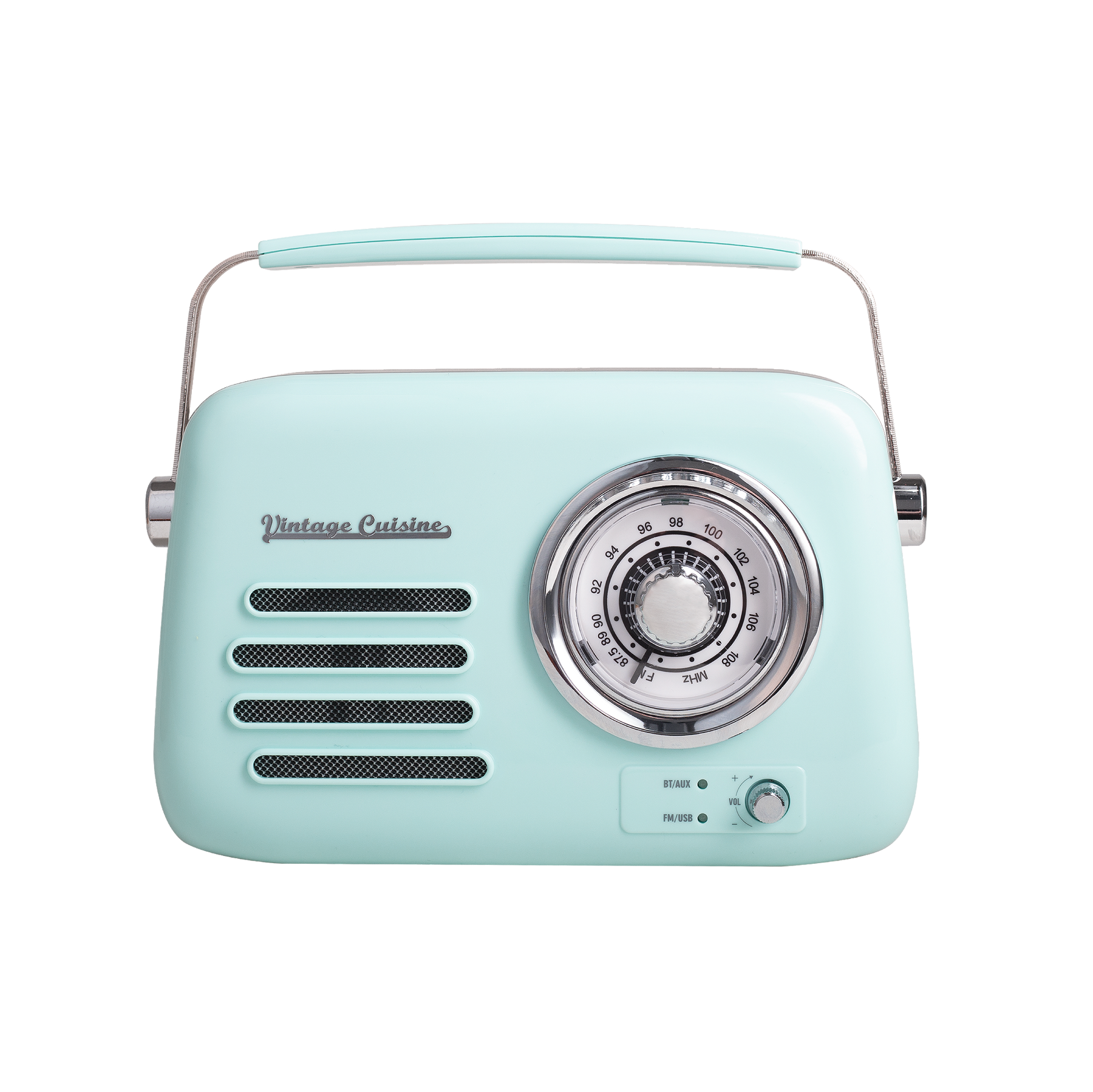 Verchromtes Retro-Radio mit Bluetooth-Lautsprecher von Vintage Cuisine 2.0