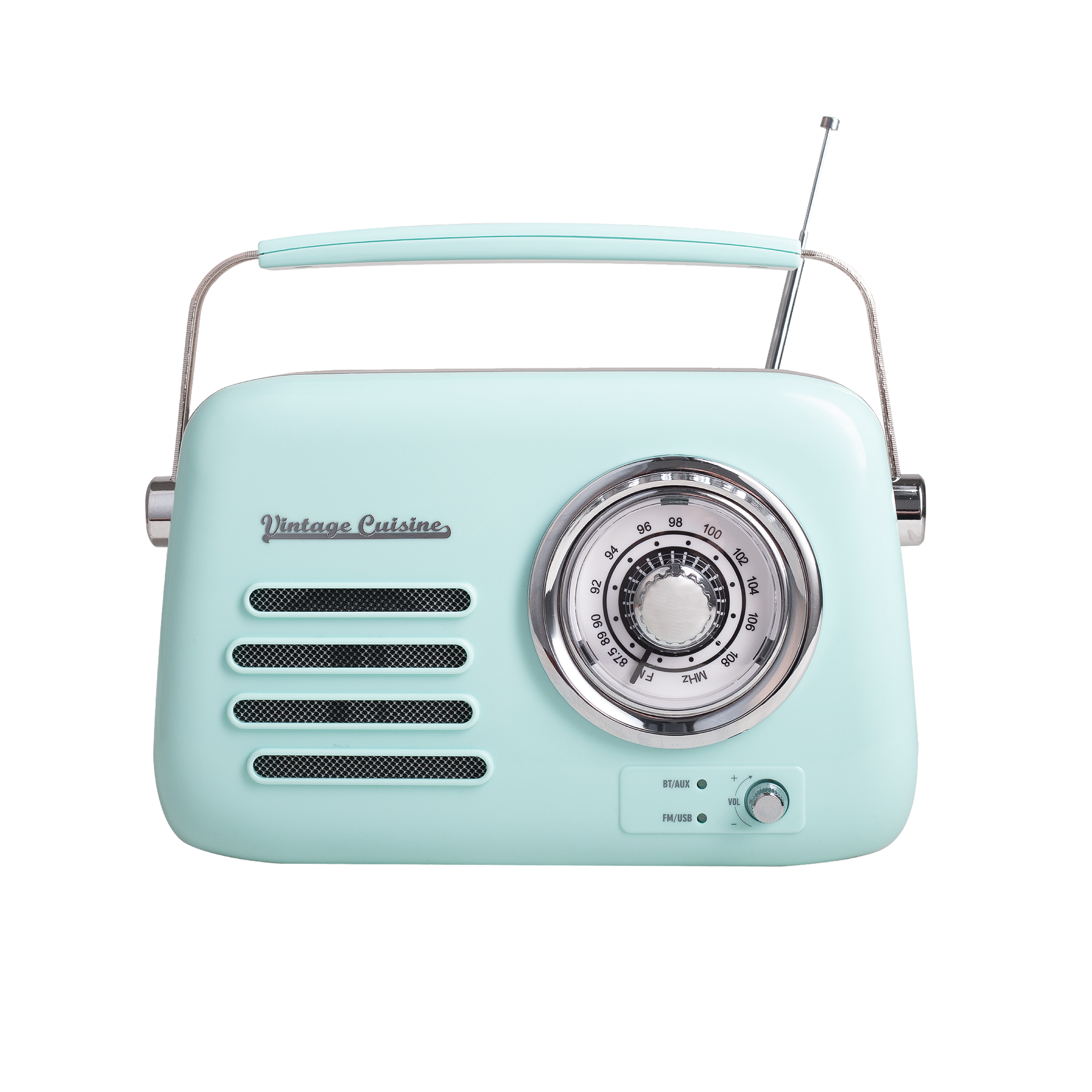 Verchromtes Retro-Radio mit Bluetooth-Lautsprecher von Vintage Cuisine 2.0