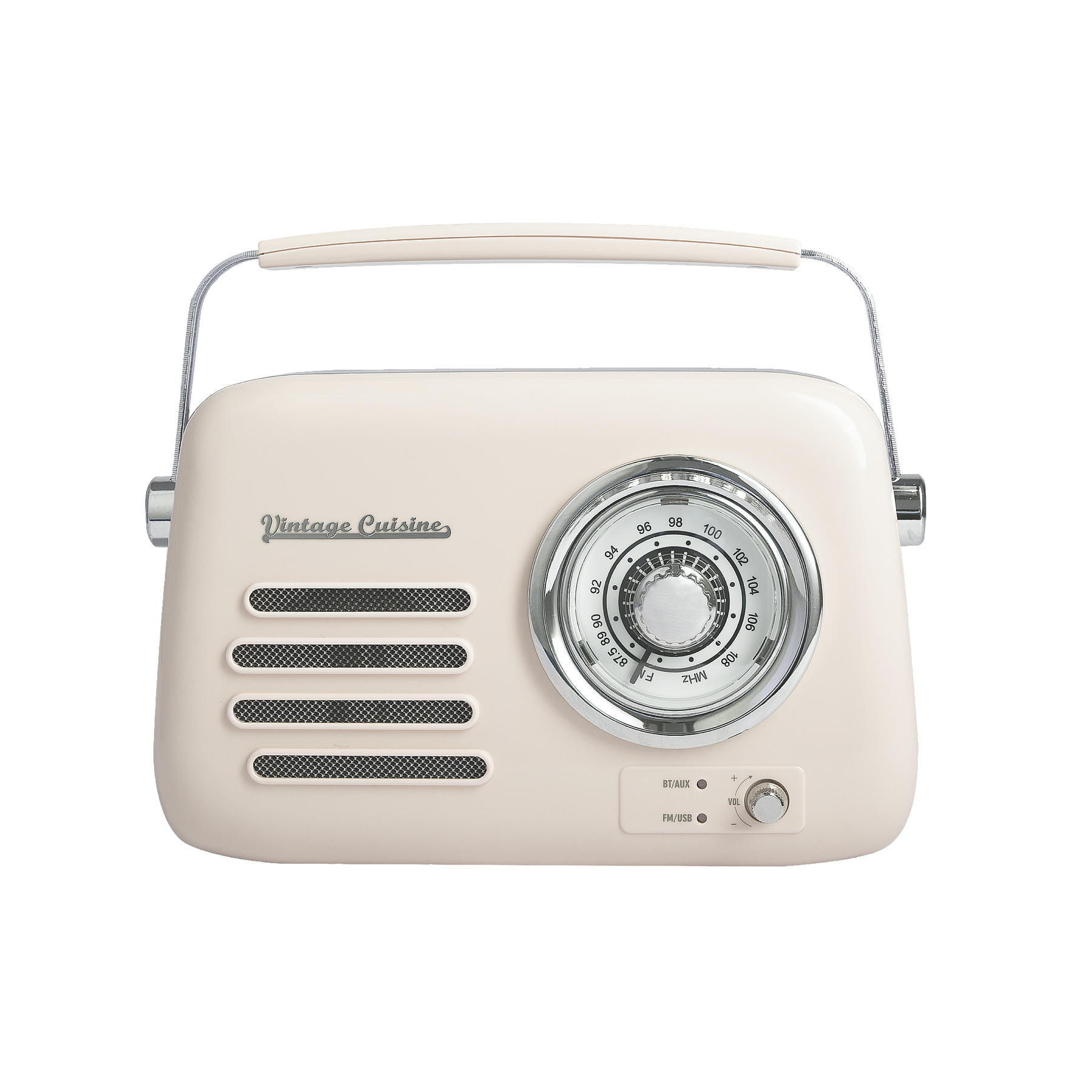 Verchromtes Retro-Radio mit Bluetooth-Lautsprecher von Vintage Cuisine 2.0