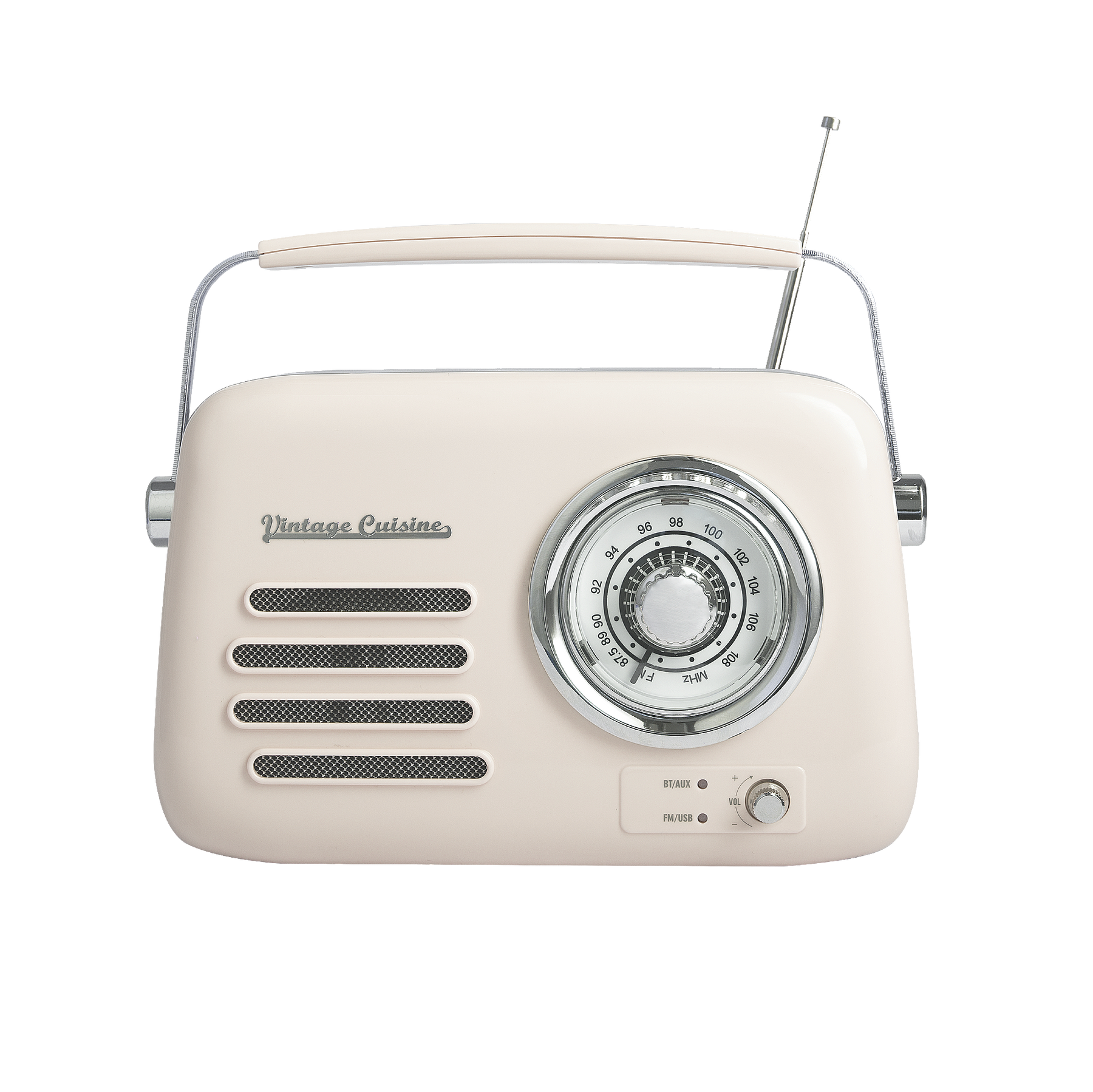 Verchromtes Retro-Radio mit Bluetooth-Lautsprecher von Vintage Cuisine 2.0